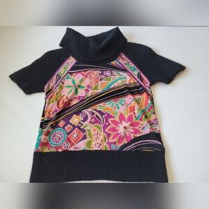 Leonard Fashion Japan Wool Blend Mixed Media Top Size 3 XS? see measurents